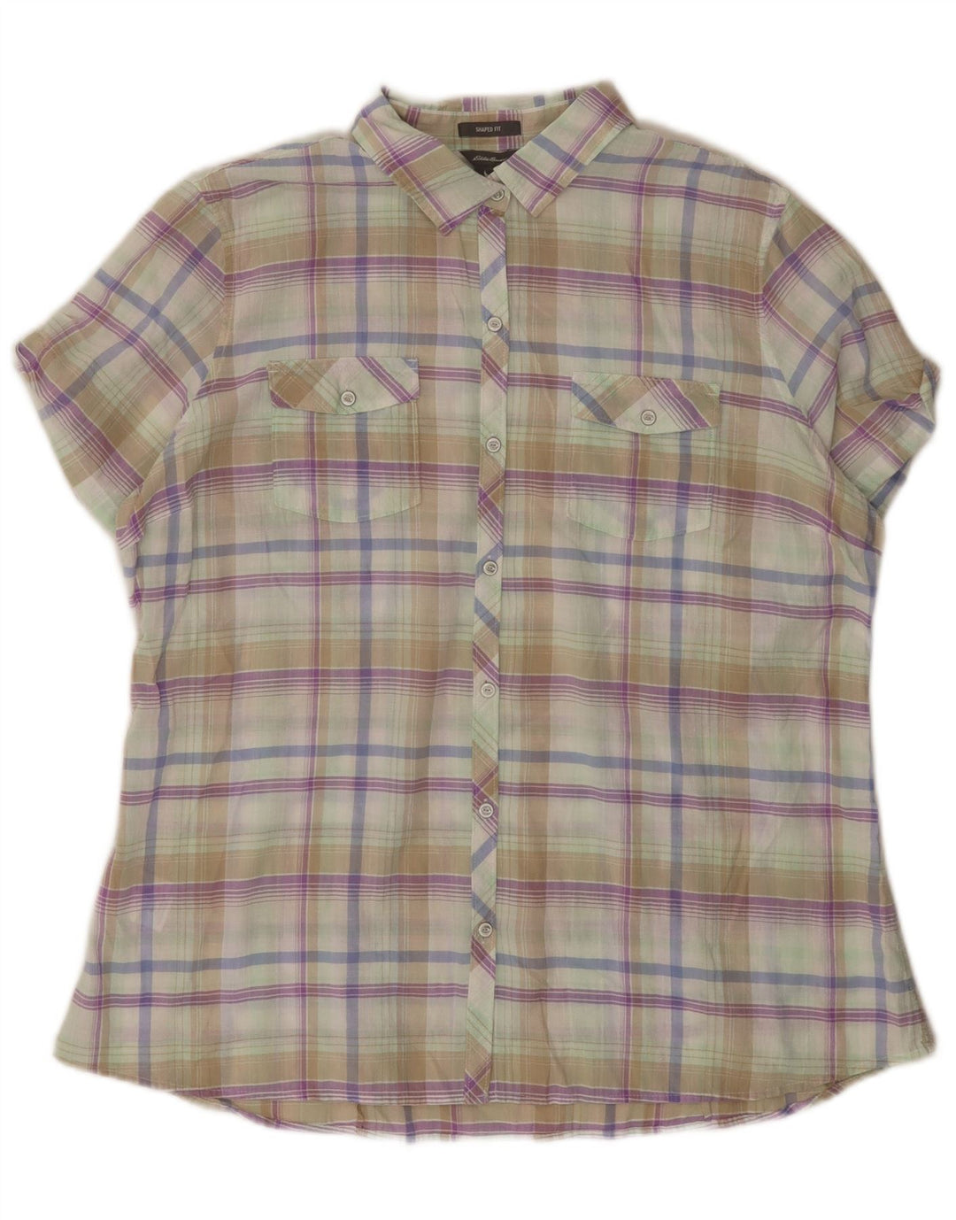 EDDIE BAUER Womens Shaped Fit Shirt UK 18 XL Flerfarvet ternet