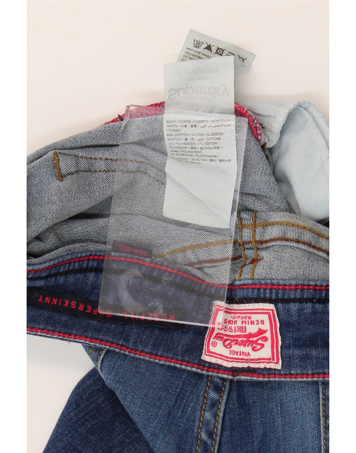 SUPERDRY Dame Rosefill Super Skinny Jeans W30 L35 Blå Bomuld