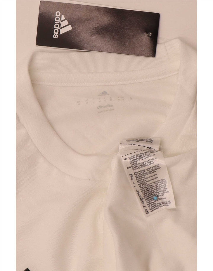 Adidas Herre Climalite T-Shirt Top Medium White Polyester