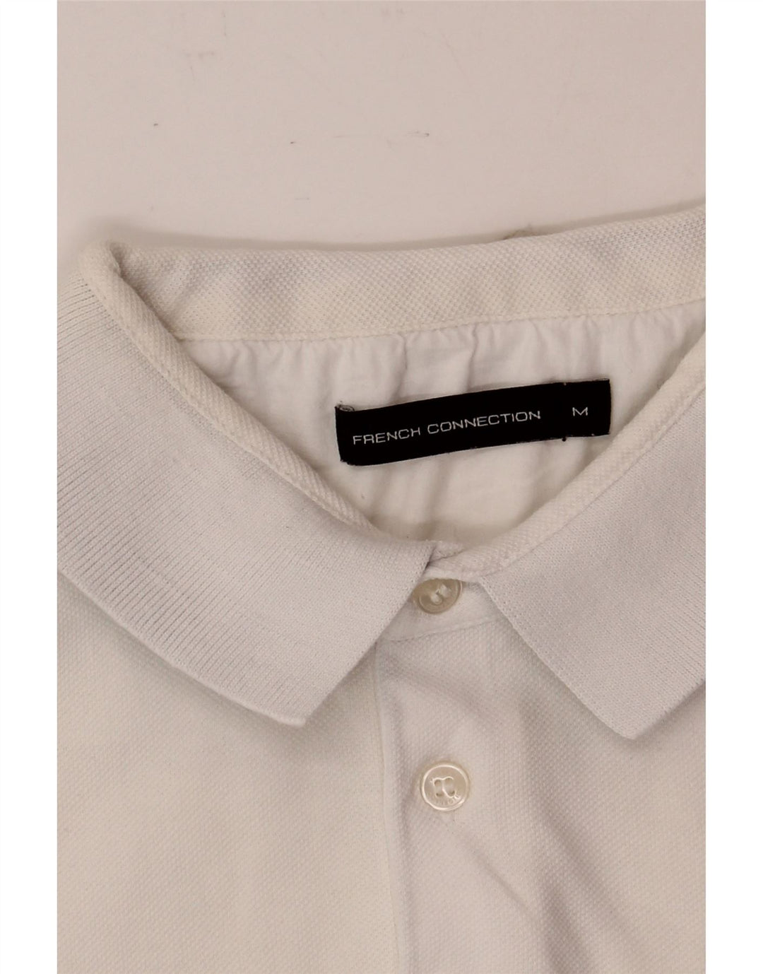 FRENCH CONNECTION Mens Polo Shirt Medium White Cotton Vintage French Connection and Second-Hand French Connection from Messina Hembry 