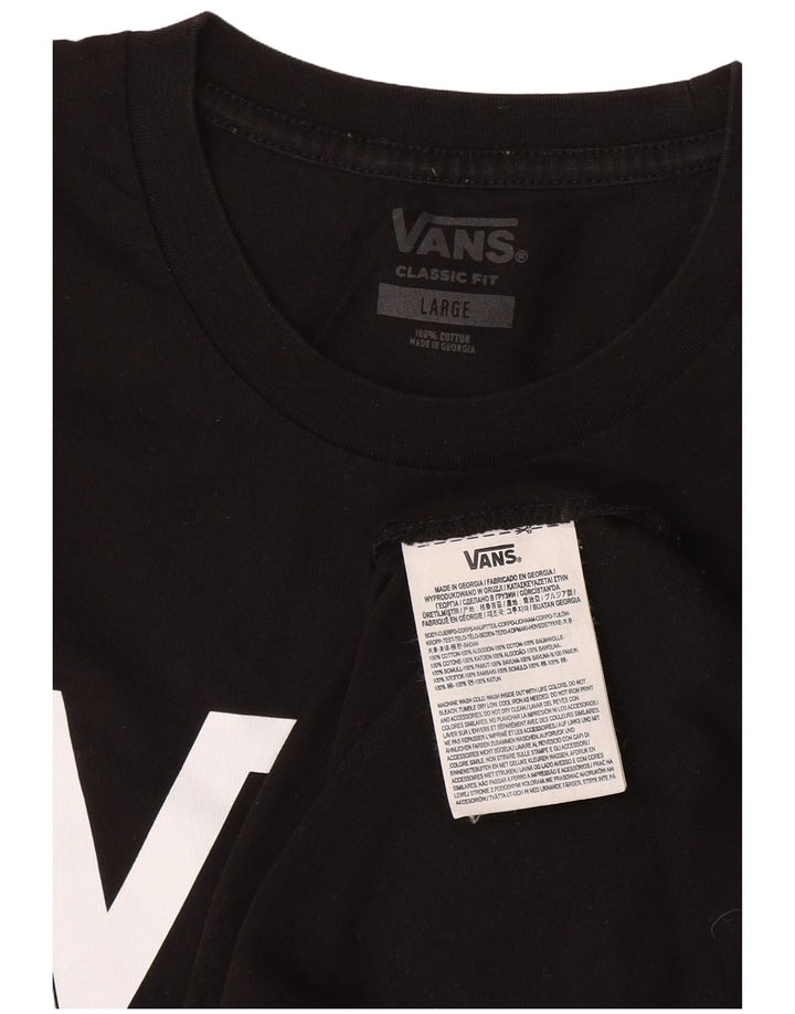 Vans Herre Classic Fit Grafisk T-Shirt Top Stor Sort Bomuld