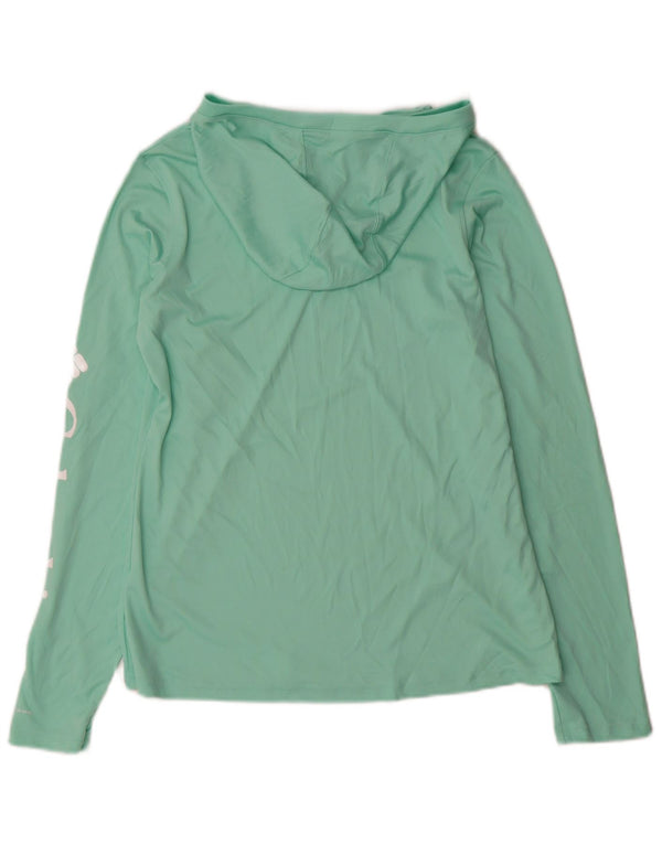 Columbia Womens Hooded Graphic Top Long Sleeve UK 10 Small Green Polyester