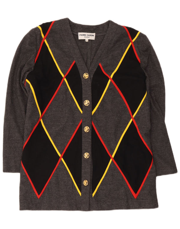 Pierre Cardin Dame Cardigan Sweater EU 44 XL Grå Argyle/Diamant