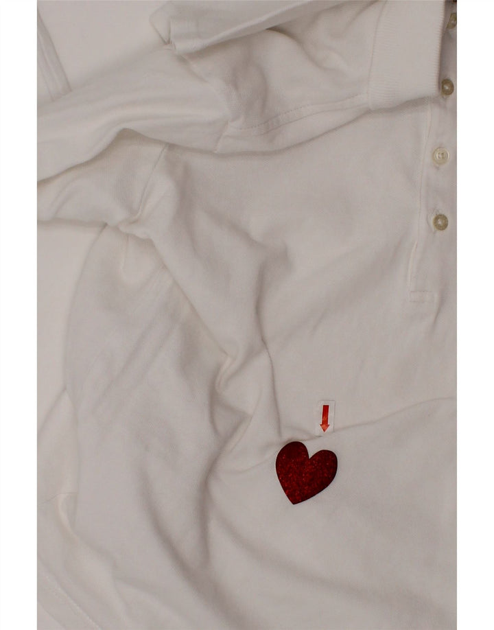 POLO RALPH LAUREN Pigepoloskjorte 12-13 år Stort hvidt bomuldshjerte