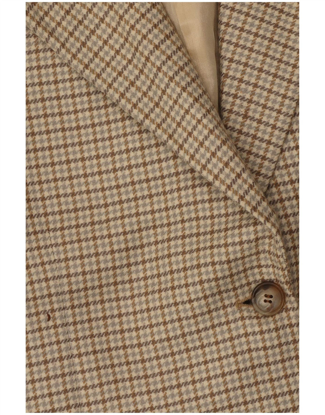 Luisa Spagnoli Dame 2-knaps blazerjakke IT 48 XL Beige Houndstooth