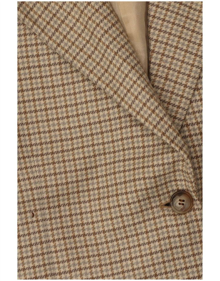 Luisa Spagnoli Dame 2-knaps blazerjakke IT 48 XL Beige Houndstooth