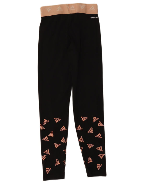 Adidas Girls Aeroready Graphic Leggings 13-14 år Sort polyester