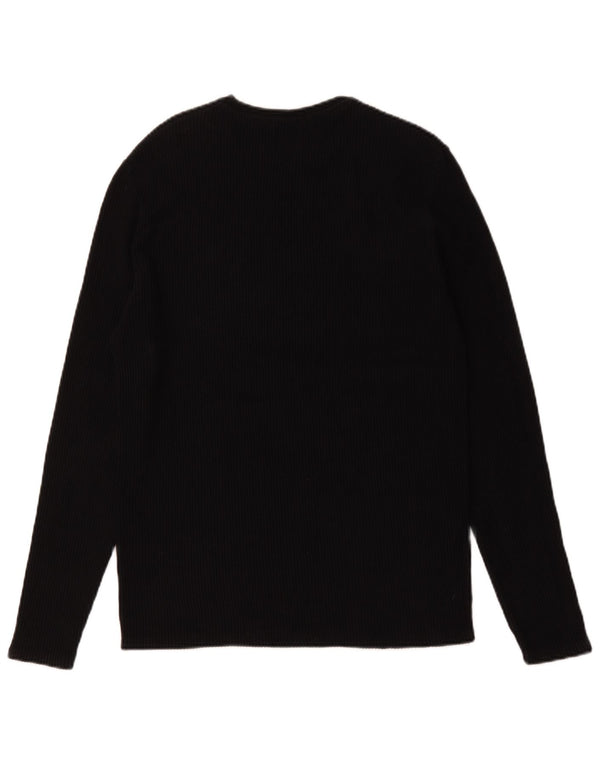 Zara Herre Boat Neck Sweater Sweater Large Black Cotton