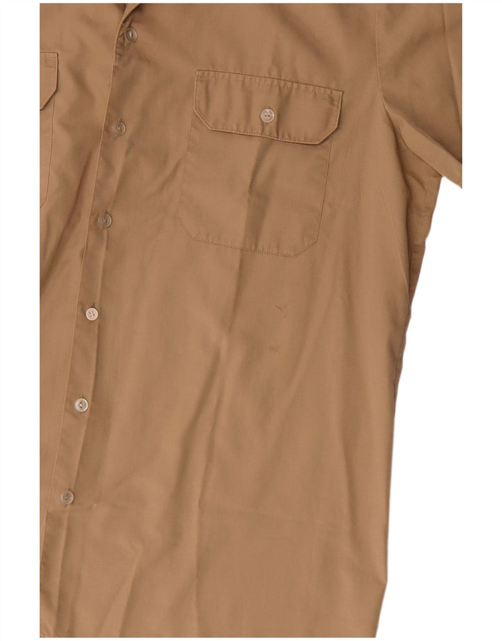 Vintage kortærmet herreskjorte stor beige