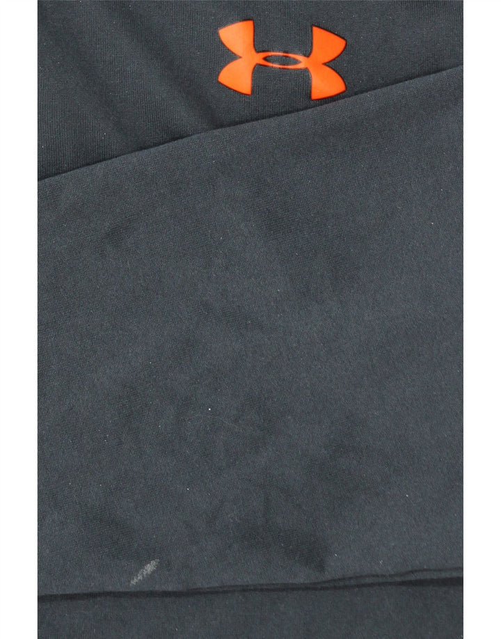 UNDER ARMOUR Mens Heat Gear Zip Neck Pullover Tracksuit Top Large Grey