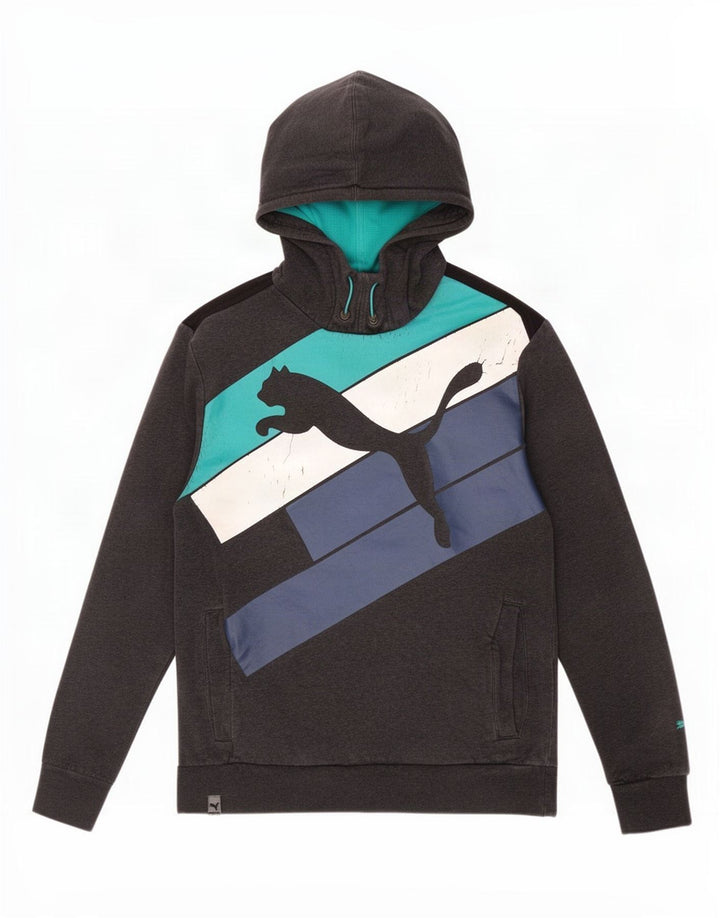 Puma Herre grafisk hættetrøje Jumper Medium Grey Colourblock