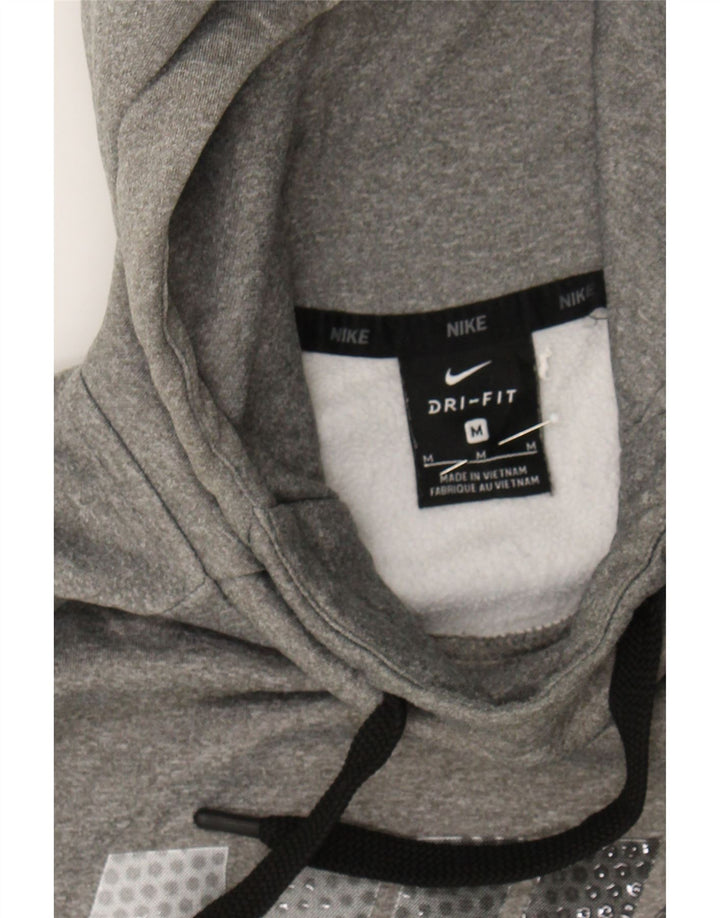 NIKE Mens Dri Fit Graphic Hoodie Jumper Medium Grey Polyester Vintage Nike and Second-Hand Nike from Messina Hembry 