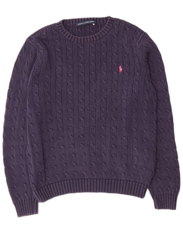 Ralph Lauren Dame sweater med rund hals DK 18 XL marineblå bomuld