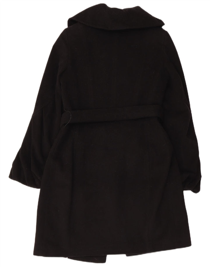 COAST Dame Dobbeltradet Frakke UK 10 Lille sort uld