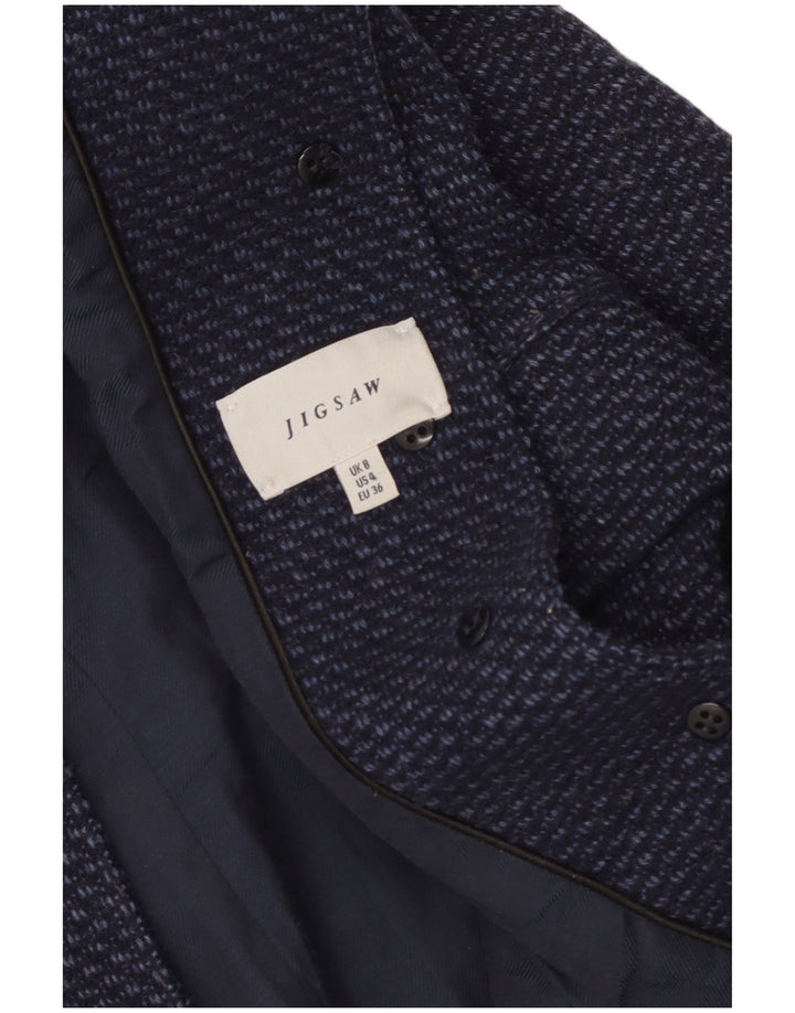 Jigsaw Dame Overfrakke UK 8 Small Navy Blue Flecked