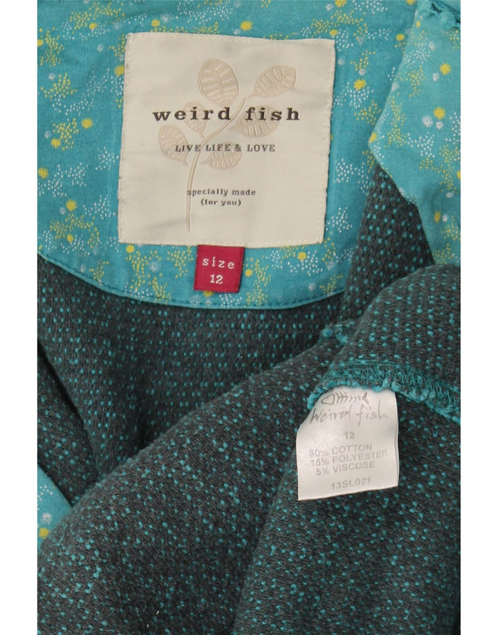 Weird Fish Dame Hættetrøje Sweater UK 12 Medium Blue Cotton