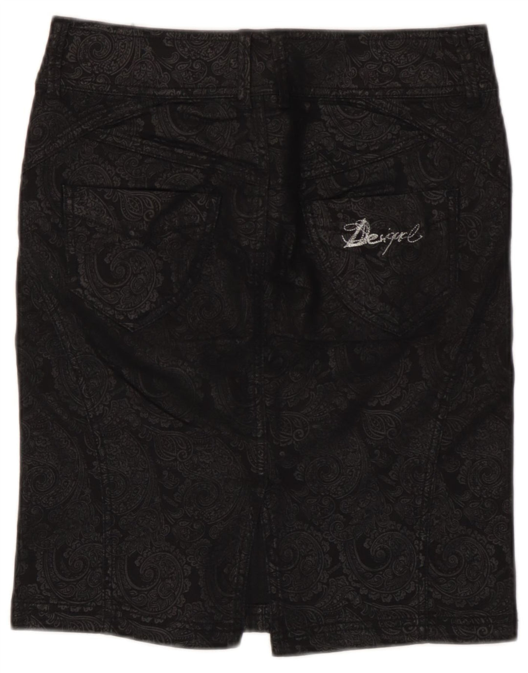 Desigual Pencil Nederdel til kvinder EU 38 Medium W28 Sort Paisley