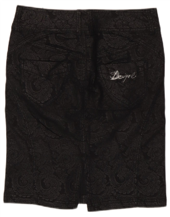 Desigual Pencil Nederdel til kvinder EU 38 Medium W28 Sort Paisley