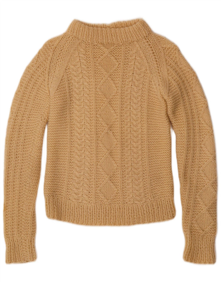 VINTAGE Dame Turtle Neck Sweater UK 8 Small Beige