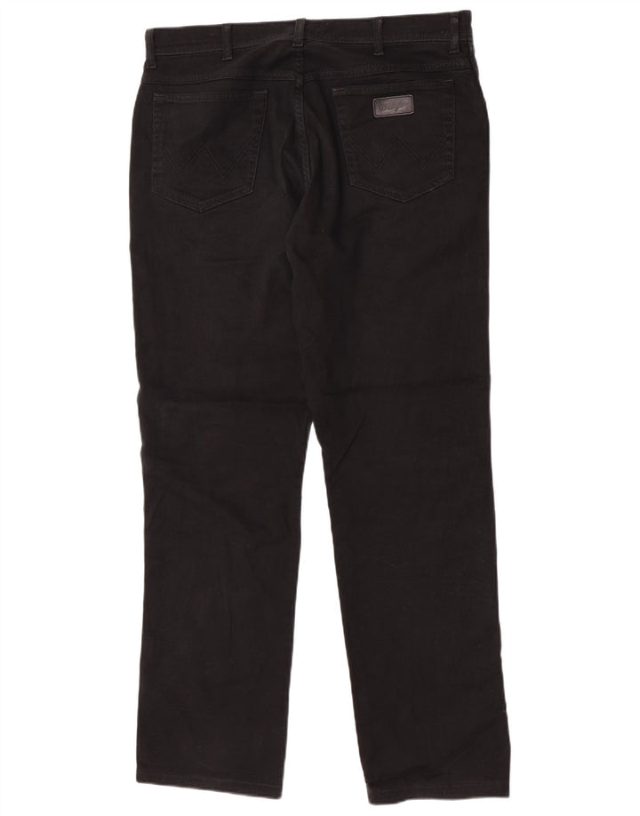 Wrangler Herre Texas Stretch Straight Jeans W36 L32 Sort Bomuld
