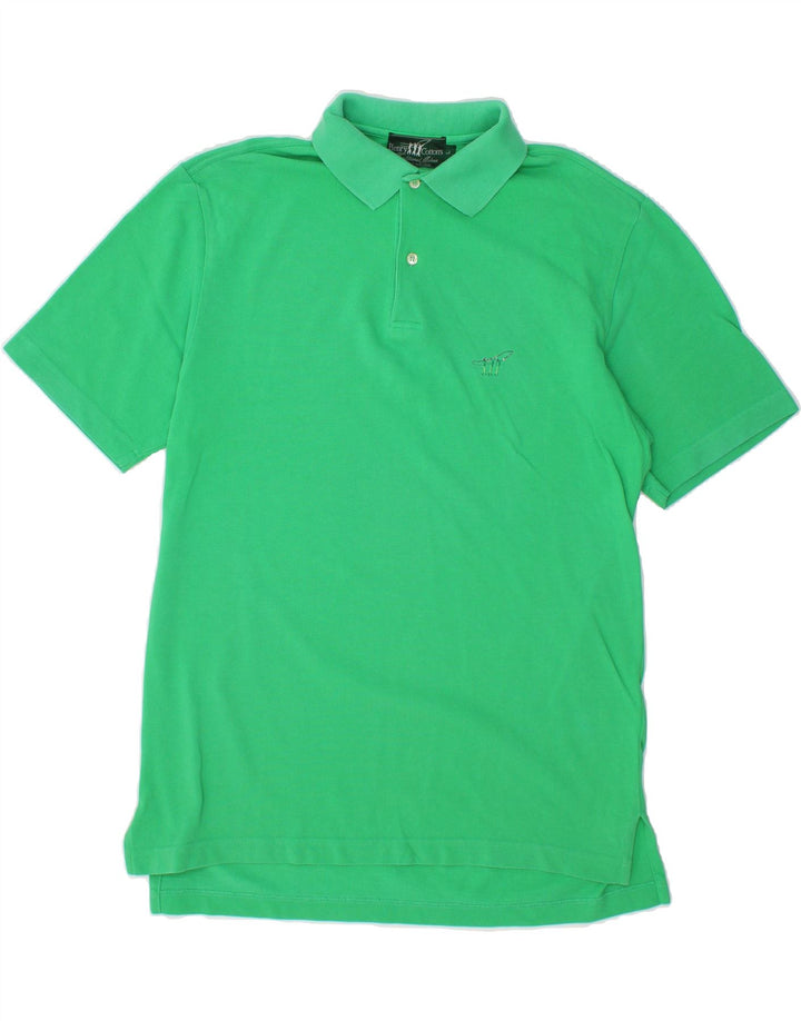HENRY COTTONS Mens Polo Shirt Large Green Cotton Vintage Henry Cottons and Second-Hand Henry Cottons from Messina Hembry 