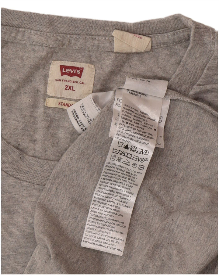 Levi's Herre Standard T-Shirt Top 2XL Grå Bomuld