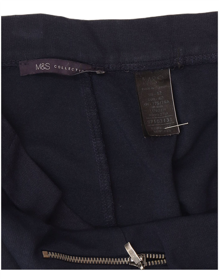 Marks & Spencer Midi-nederdel til kvinder UK 12 Medium W30 Navyblå polyamid