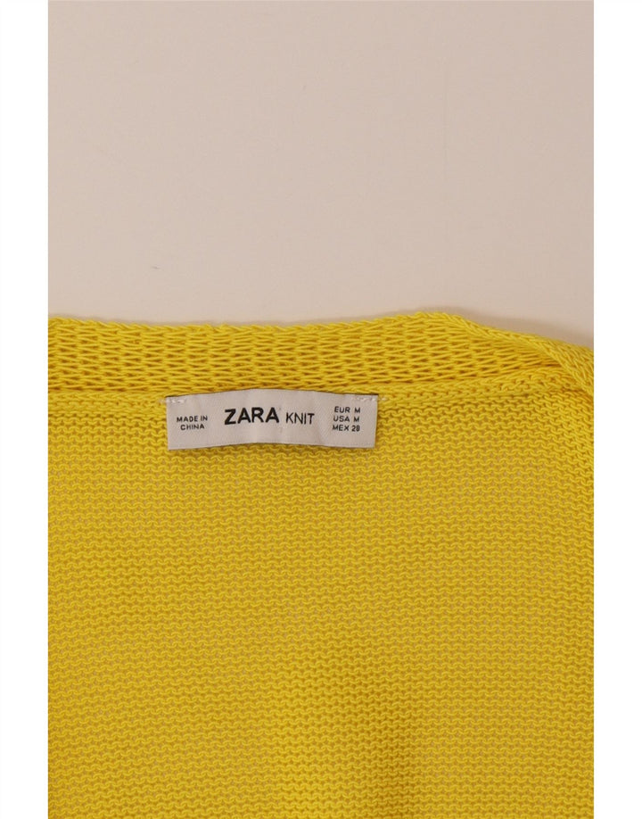 Zara Dame Oversized Cardigan Sweater UK 12 Medium Gul