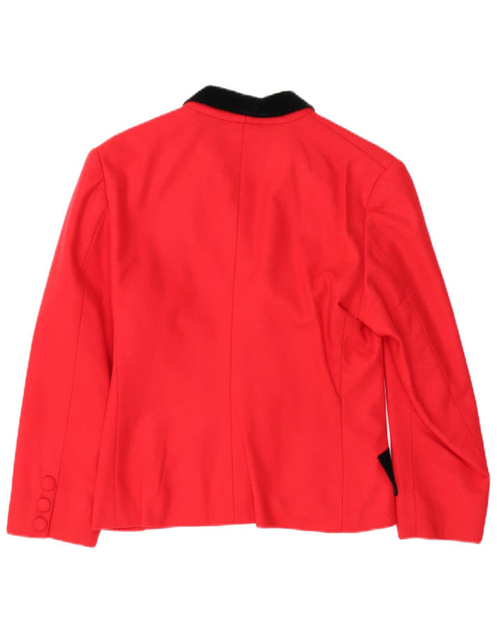 Vintage dame 2-knaps blazerjakke UK 12 medium rød farveblok
