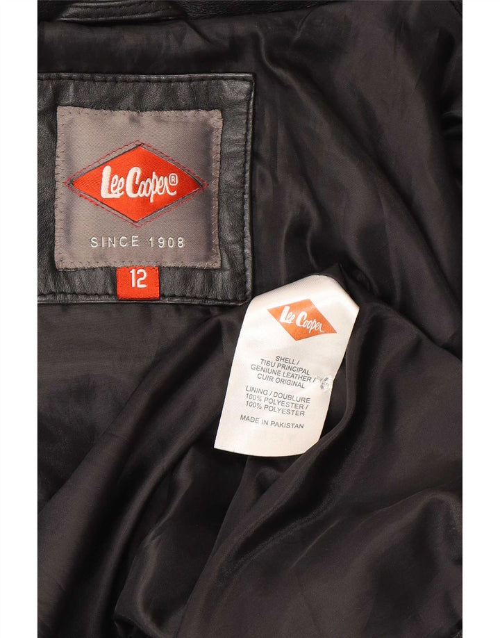 Lee Womens Cooper Læderjakke UK 12 Medium Sort