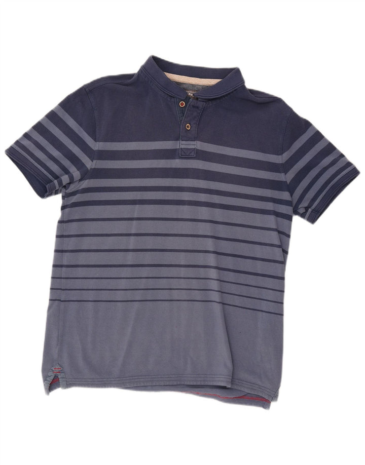 Fat Face Herre Polo Shirt Stor Blå Stribet Bomuld