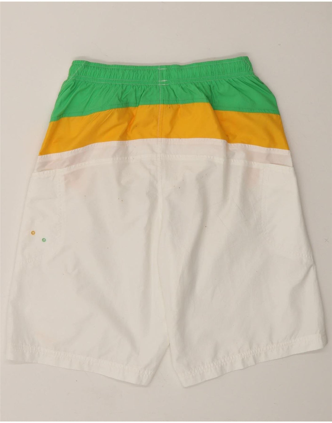 NIKE Mens Sport Shorts Small  White Colourblock Vintage Nike and Second-Hand Nike from Messina Hembry 