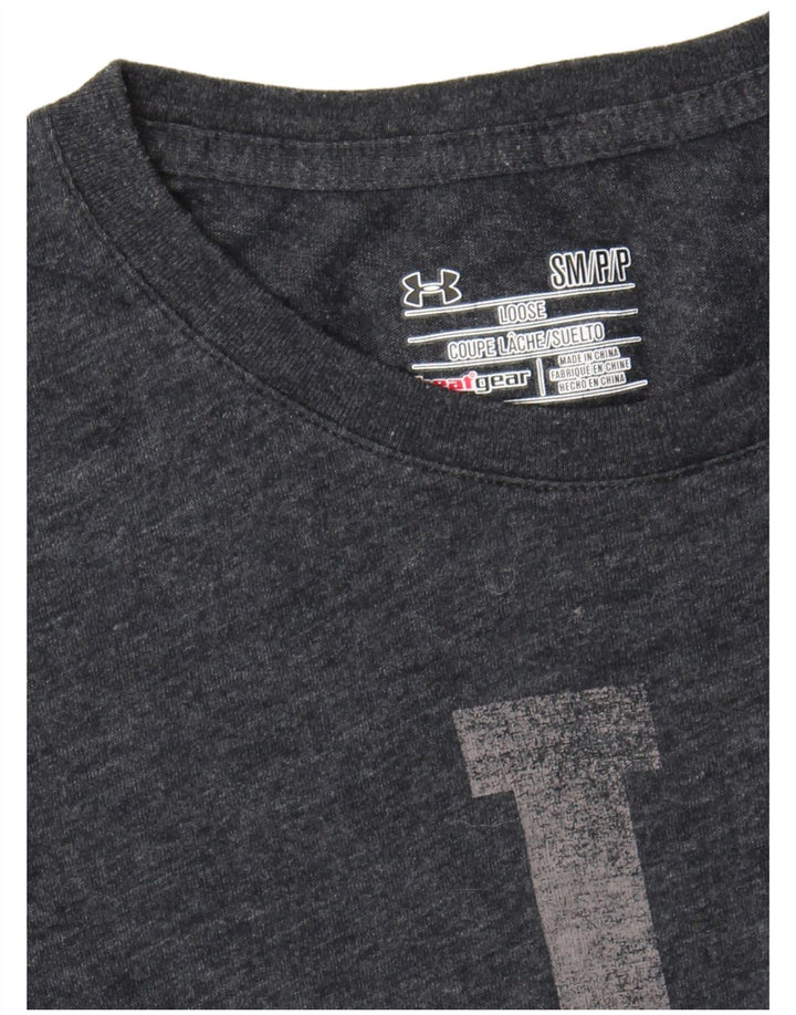 Under Armour Dame Heat Gear Grafisk T-Shirt Top UK 10 Lille Grå