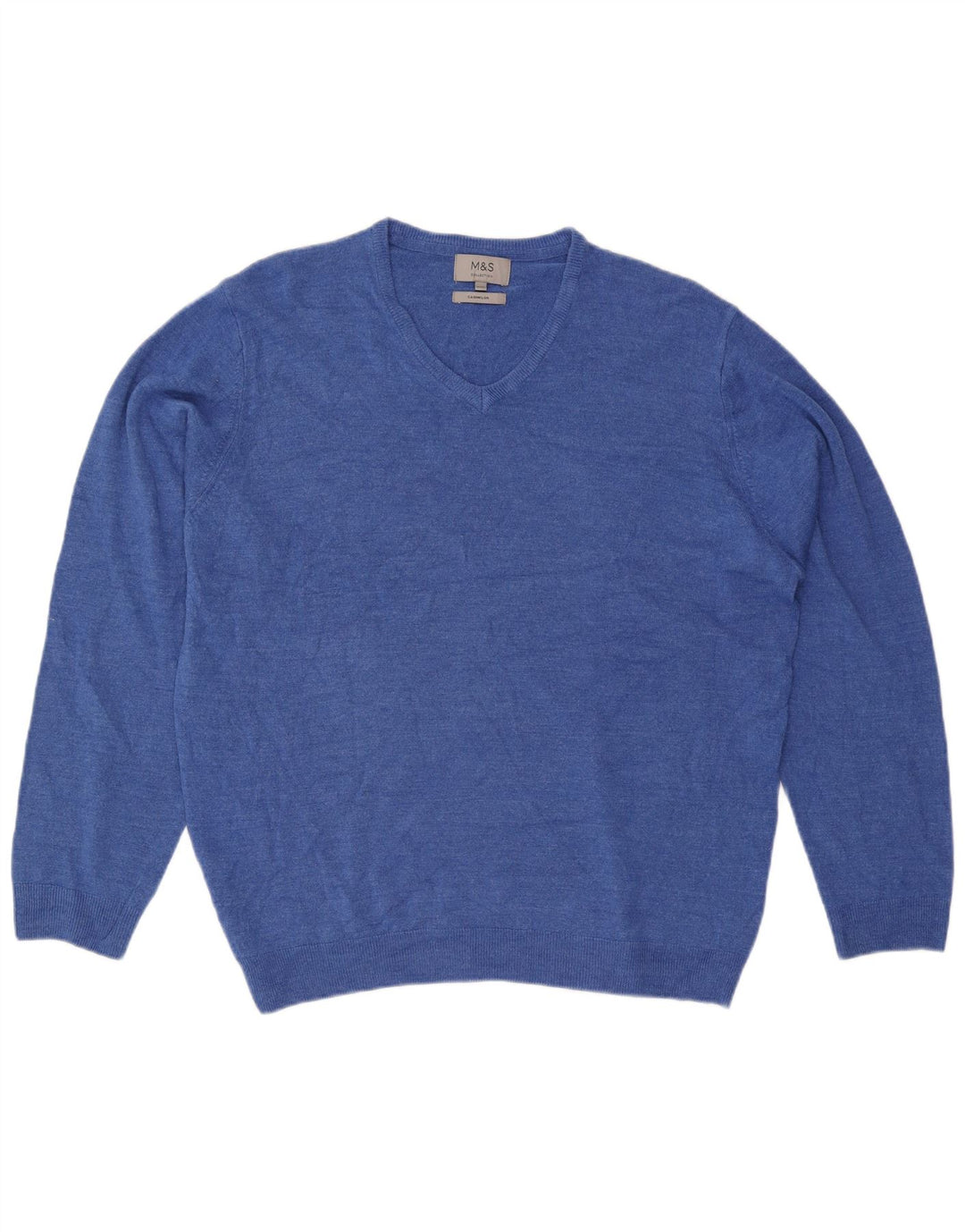 Marks & Spencer Herre V-hals sweater 2XL Blå Akryl