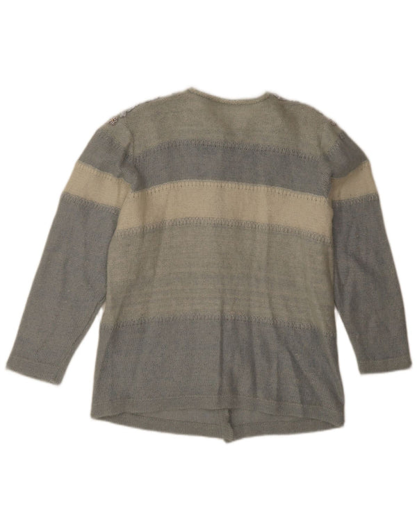 Vintage dame cardigan sweater UK 12 Medium Blue Colourblock