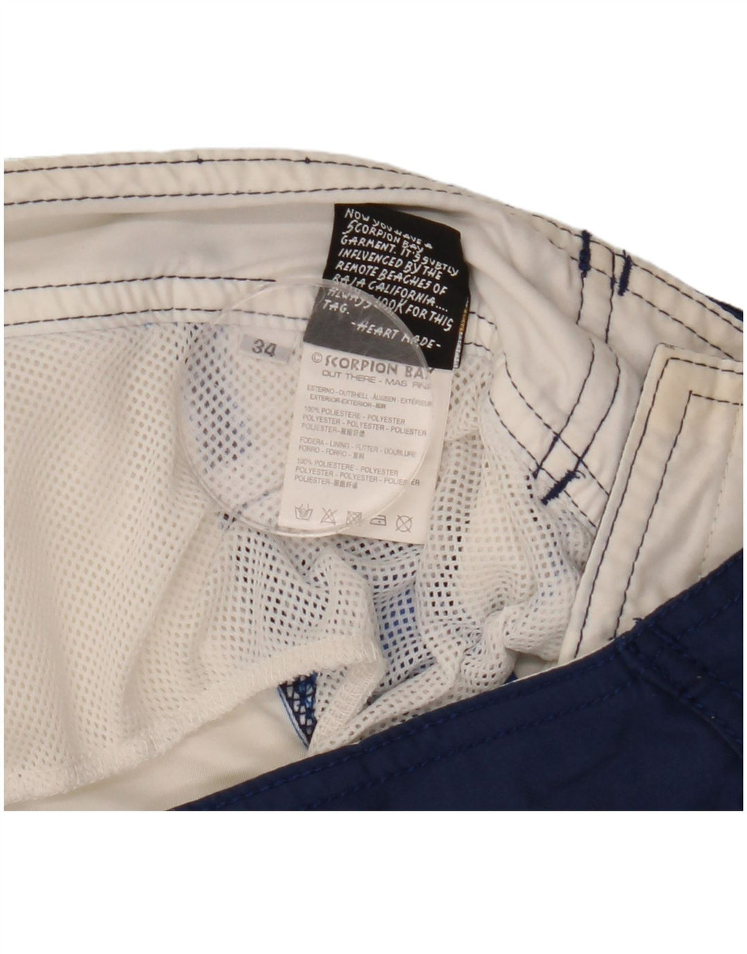 Scorpion Bay Herre grafiske svømmeshorts Store blå farveblok polyester