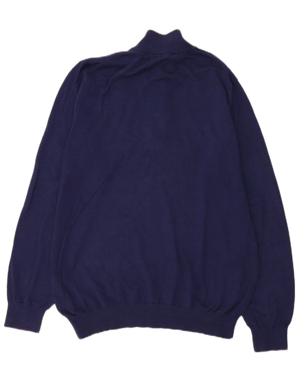 CREW TØJ Herre lynlås-hals sweater 3XL marineblå bomuld