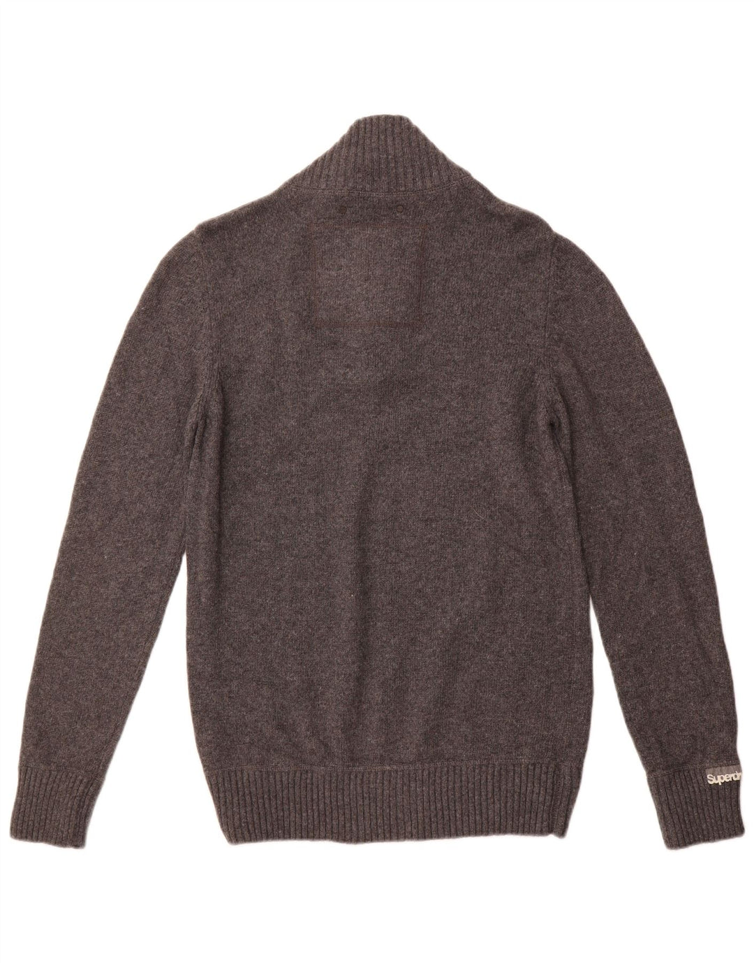 SUPERDRY Herre sweater med lynlåshals, stor grå viskose