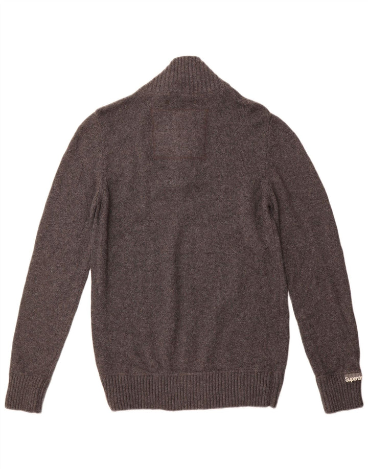 SUPERDRY Herre sweater med lynlåshals, stor grå viskose
