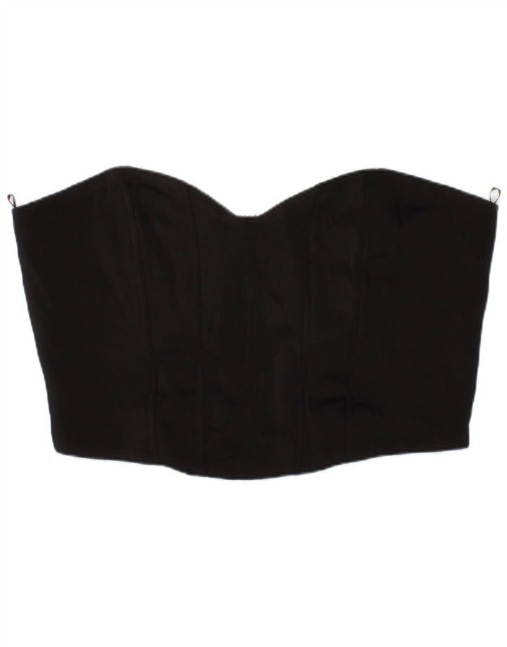 ZARA Womens Corset Top Large Black Polyester Modern