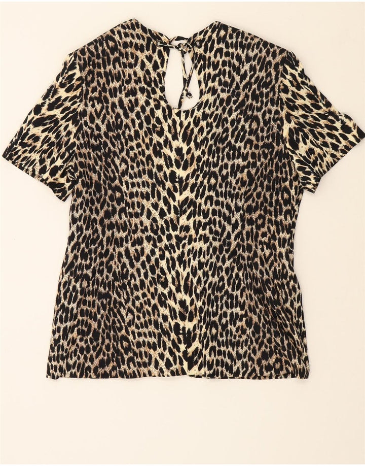 CARTOON Womens Blouse Top EU 42 Large Black Animal Print Viscose Vintage Cartoon and Second-Hand Cartoon from Messina Hembry 