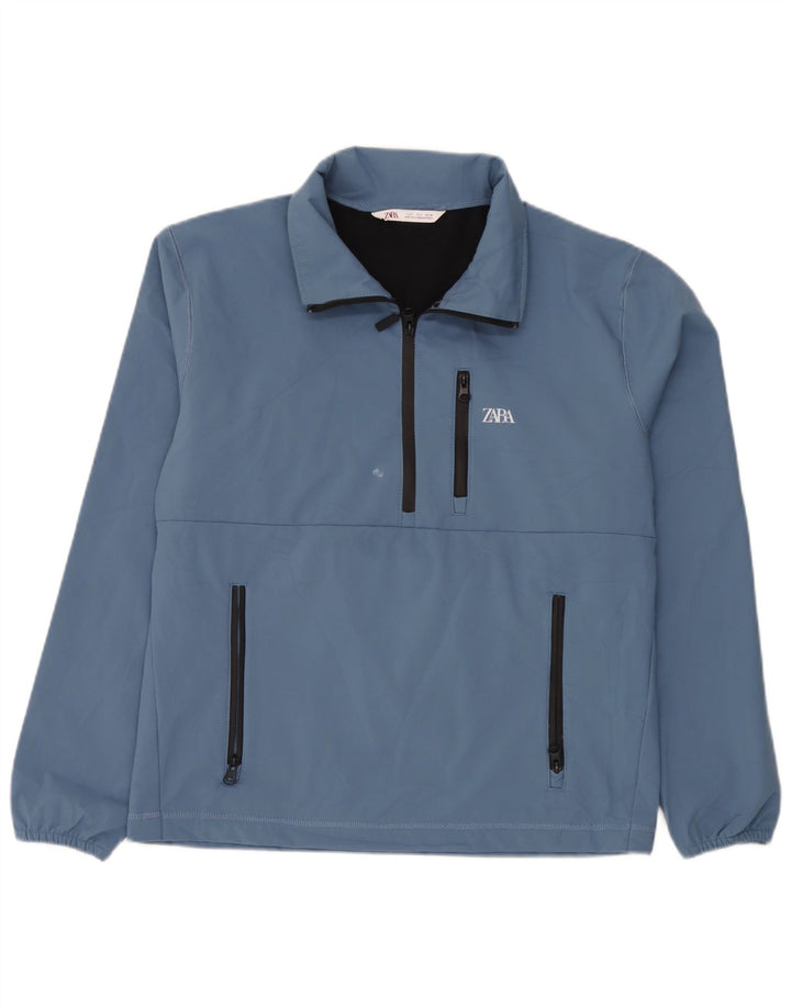 Zara Dame Oversized Pullover Træningsdragt Top Jacket UK 10 Small Blue