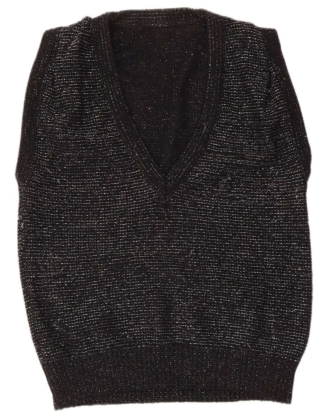 VINTAGE Damevest Tank Top EU 40/42 Medium Black Flecked Acryl