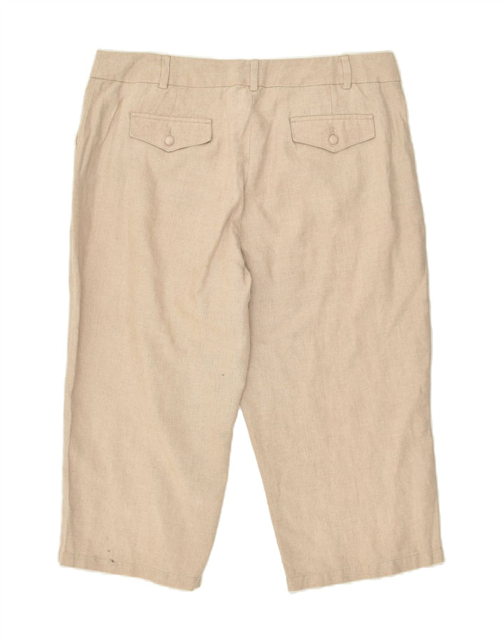 BODEN Womens Capri Trousers W40 L21 Beige Linen | Vintage Boden | Thrift | Second-Hand Boden | Used Clothing | Messina Hembry 