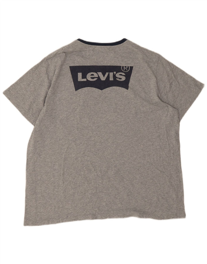Levi's Herre grafisk T-shirt Top XL Grå Bomuld