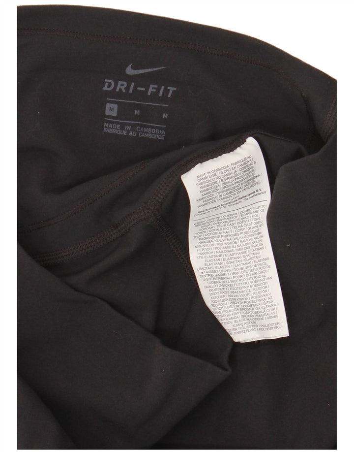 Nike Dame Dri Fit Leggings UK 14 Medium Sort Nylon