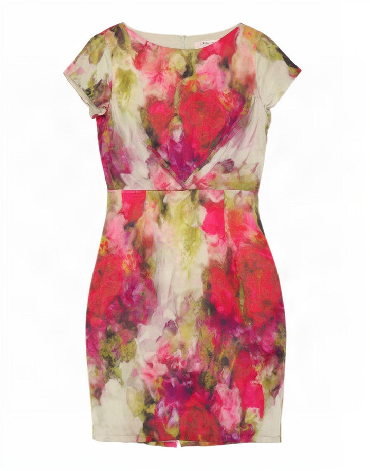 L.K. Bennett Kvinders Skede Kjole UK 12 Medium Multicolored Floral Silke