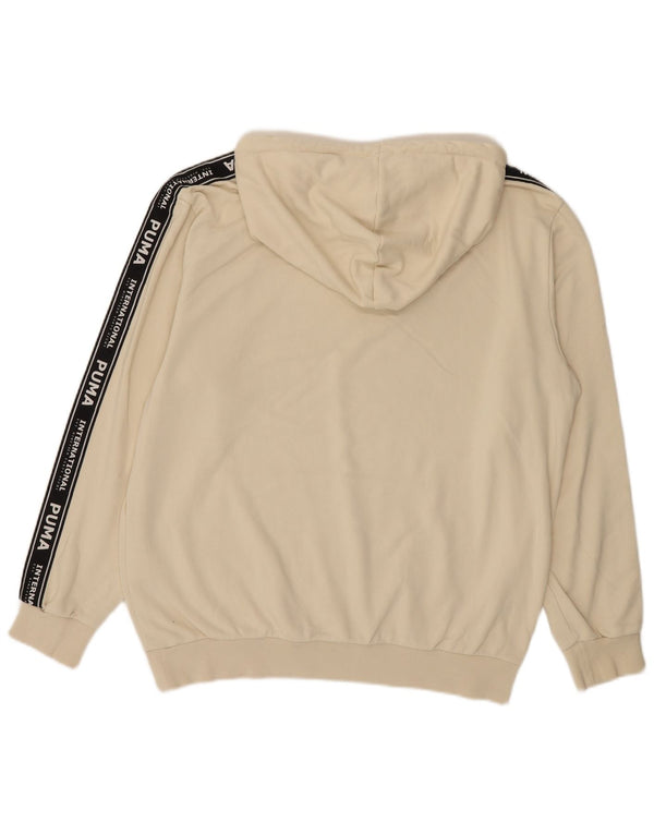 Puma Herre Grafisk Loose Fit Hoodie Jumper Medium Off White Colourblock