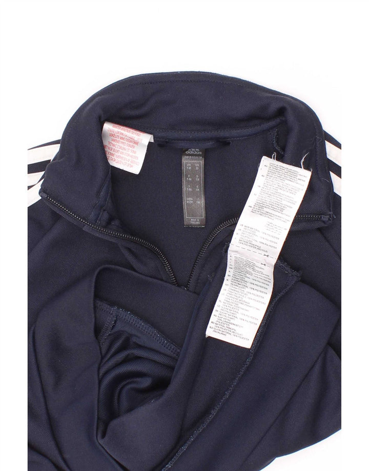 Adidas Boys Aeroready Tracksuit Topjakke 7-8 år Navy Blue Polyester
