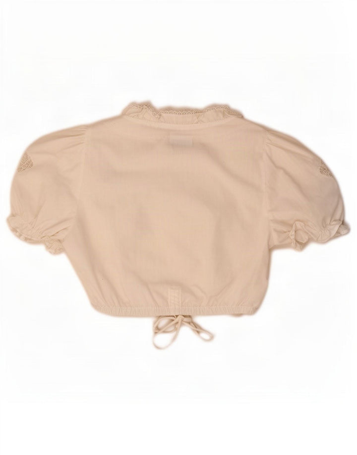 STOIBER Dame Trachten Crop Top EU 36 Small White Polyester